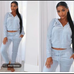Velour Baby Blue Tracksuit